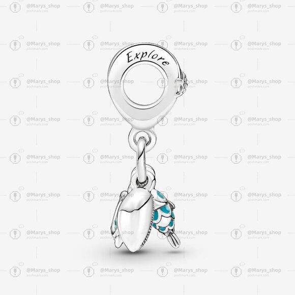 Pandora Fish, Sea Turtle & Conch Triple Dangle Charm - Picture 4 of 6